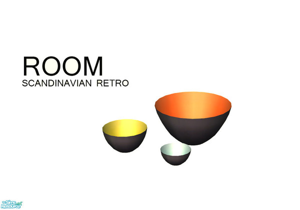 Sims 2 — Room - Retro Bowls - Mesh by linegud — A retro dining room, in the style of and inspired by, danish design