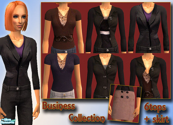 Sims 2 — Business Collection by Axanterre — Clothes to wear to the office.