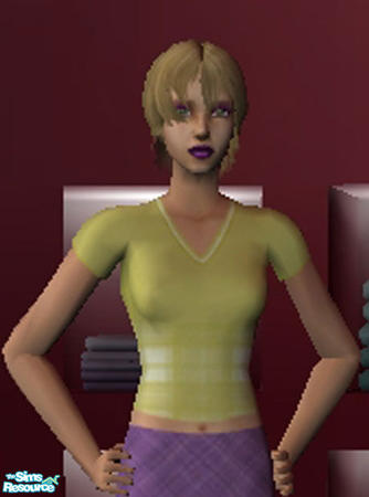 Sims 2 — Yellow Plaid by Asheara — Yellow plaid shirt