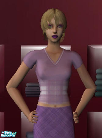 Sims 2 — Pink Plaid by Asheara — Pink plaid top