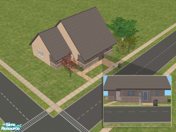 Sims 2 — Farmhouse by SteelLlama — Small 2BR/1BA w/ 2 covered porches. Adapted from Farmhouse design.