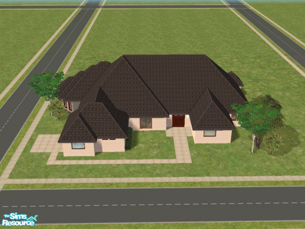 Sims 2 — Hippity by SteelLlama — 3BR/2.5BA w/ Media room, bonus area, FR,LR & DR. Kit & Baths equipped. Floors