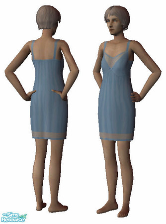Sims 2 — New Blue Nightie by karlik-nos — Updated to fit the game version of the nightie-mesh rather than the one used in