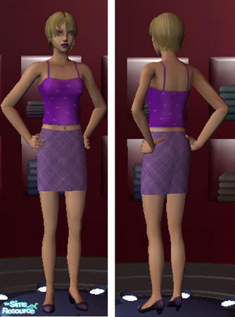 Sims 2 — Purple skirt by Asheara — A purple skirt