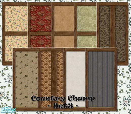 Sims 2 — Country Charm - Set3 by Donnha — (Maxis Match) Country/Cottage walls for those Barn/Woodcutters themed homes.