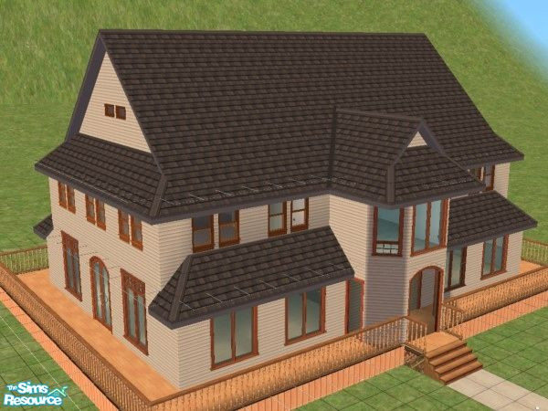 Sims 2 — Exile 41008 by SimsExile — Good-sized family home with theree spacious bedrooms and generous living areas. Deck