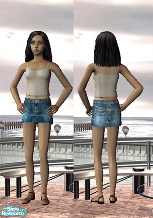 Sims 2 — Ruffled denim mini skirt by janna — A cute and casual denim skirt with a bottom ruffle. 