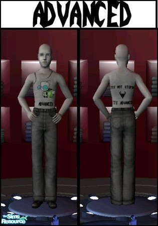 Sims 2 — Its Advanced... by sims4me — Another Irken shirt by me! This reads ADVANCED on the front and on the back, It's