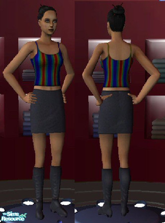 Sims 2 — Rainbow Top by Ashti — Rainbow colored halter top, looks lively and lovely ;)