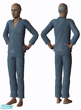 Sims 2 — Blue pyjamas by karlik-nos — Blue satin pyjamas.