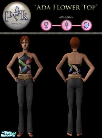 Sims 2 — Ada Flower Top by Presskohle — nice looking flower top.