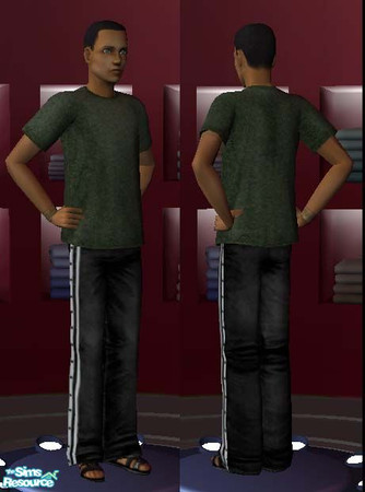 Sims 2 — Men's Tearaways by Ardra by Ardra — Everybody has a pair of these ultra-comfy pants. Paired with a green T-shirt