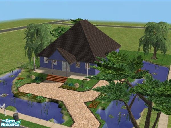 Sims 2 — Simpletown by oldmember_silver_sim — This beautiful house by the lake has 2 bedrooms and one bathroom.Your sim
