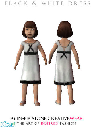 Sims 2 — Black and White Toddler Dress by oldmember_Inspiratone2 — Your sim toddler will look positively darling in this