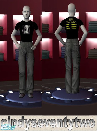 Sims 2 — Avril Tour Tee by cindy72 — John Modelling the Avril Lavigne 2004 Tour Tee