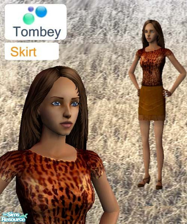 Sims 2 — Brown Skirt by Thomasbey — Spice up your wardrobe with this hip suede skirt from Tombey. Made exclusively in
