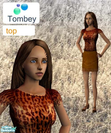 Sims 2 — Tiger Top by Thomasbey — Add some designer fashion to your wardrobe with a stylish top from Tombey. Made