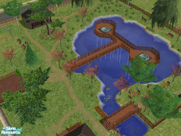 Sims 2 — Hot Tub Gardens by victoriamayorofthetown — Take a stroll and meet your neighbors, play a game of chess, have a