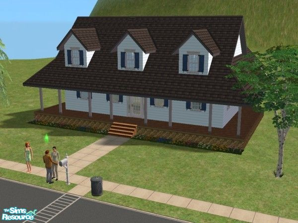 Sims 2 — 36085 Harbor Drive by SimsExile — Single Story House with vaulted ceilings and dormer windows. Extensive Decking