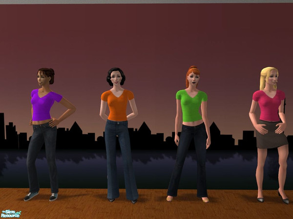 Sims 2 — casual tops for female adults by starshine0 — a set of 4 casual tops for female adults