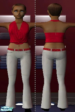 Sims 2 — Classy Red by angelmarie — This classy red top is flexible in its use. Can be used as a formal top, for club