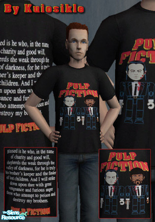 Sims 2 — Pulp Fiction T-Shirt (Adult) by kuiosikle — Is you sim a fan of Pulp Fiction? Then let him show it with this