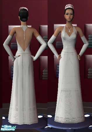 Sims 2 — Pearl White Gown by oldmember_Carlyusa002 — Pearl white Gown that I made. Use it as a wedding Gown, or Night on