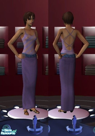 Sims 2 — Sheer Stripes by teqqen — Beautiful lavender dress with sheer diagonal stripes for a revealing sexy look