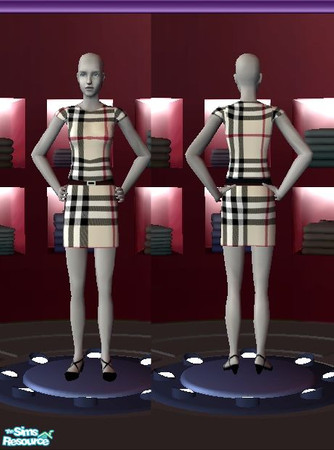 Sims 2 — Burberry Skirt by cindy72 — Janey modelling the Burberry Skirt.