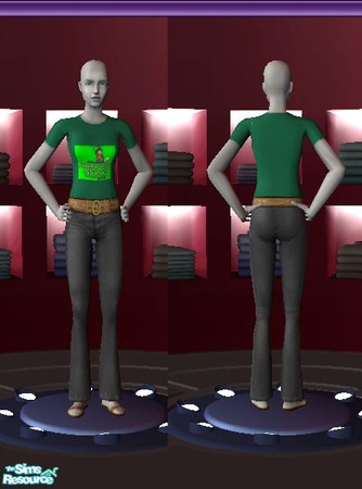 Sims 2 — BlarneyTee by cindy72 — Janey modelling the Blarney Stone Pub Tee.