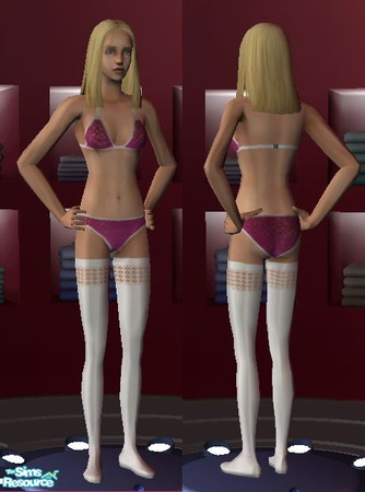 Sims 2 — White Stockings by SimsExile — Pink Undies with White Stockings.