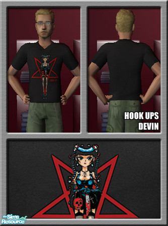 Sims 2 — Hook Ups - Devin by netglyph — Devin T-Shirt in the Hook Ups range.