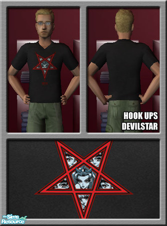 Sims 2 — Hook Ups - DevilStar by netglyph — DevilStar T-Shirt in the Hook Ups range.