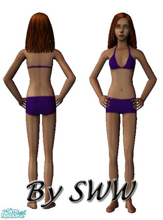 Sims 2 — purple bikini by sww — pretty purple bikini look for the other purple teen clothing in my profile