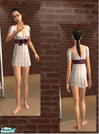 Sims 2 — Rose slip dress by lomelindi — The light rose pattern adds class to this slip dress (found in everyday).