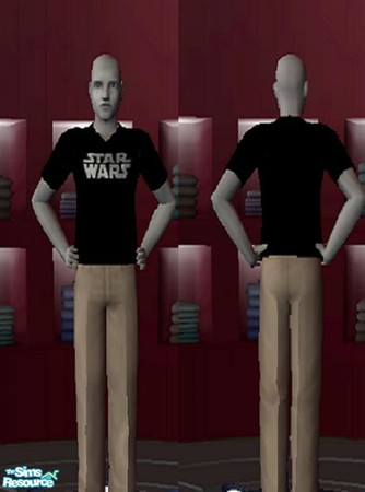 Sims 2 — Black Star Wars Logo T-Shirt by SimDan12 — A must have for any Star Wars fan. This is a black Star Wars T-Shirt