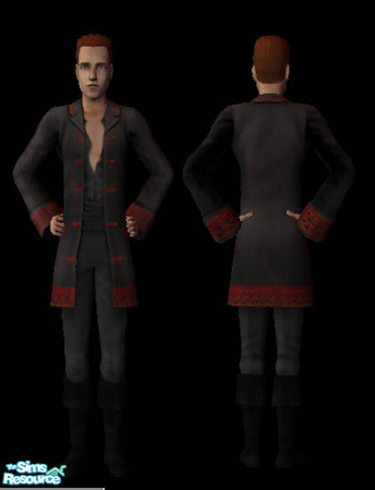 Sims 2 — Pirate in Black and Red by Gamerg — YAAAAAAAARRRR Mates, this is a fine pirate suit any Dread Pirate would be