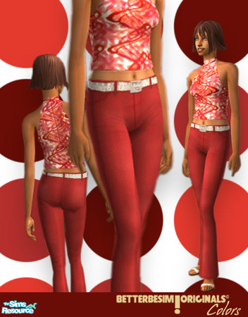 Sims 2 — Colors, Red Pants by BetterbeSim — Who is afraid of Red? Red pants, a simple desing, a stylish effect, just let