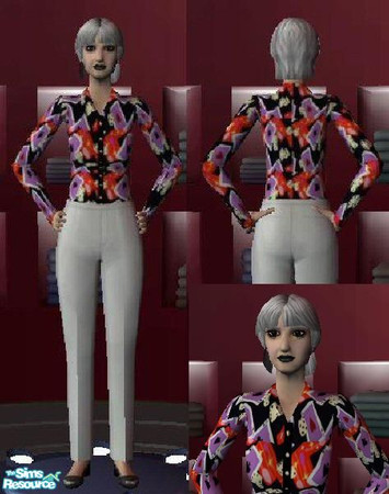 Sims 2 — Gamblin Granny Shirt by Carrigon — A card and dice patterned shirt for that granny who loves to gamble. Elderly