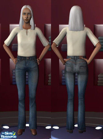 Sims 2 — Regular Elderly Jeans by Fantasyrogue — Regular blue jeans for the older woman. Because just being older doesn't