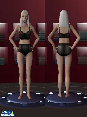 Sims 2 — Black Lingere by Shoes — A lovely set of black lingere for the elderly woman.