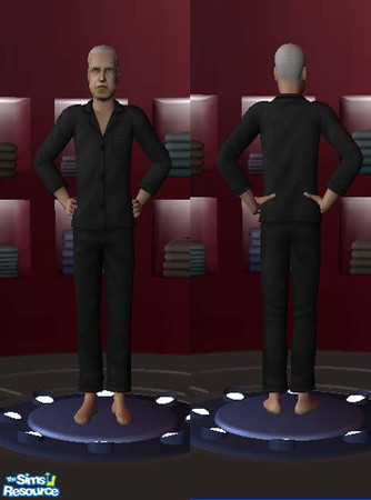 Sims 2 — Black Silk PJs by Shoes — These black silk pajamas are great to wear to bed anytime of the year.
