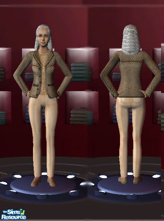 Sims 2 — Brown Elder Jacket Outfit by rosehrt — A nice sassy jacket outfit for your elder female sims.