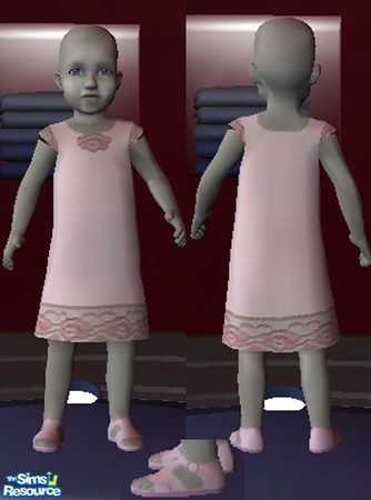 Sims 2 — BabyDressRose by ciane — Yes, dressing your little girl in pink is a bit gender-biased, but it does ensure that