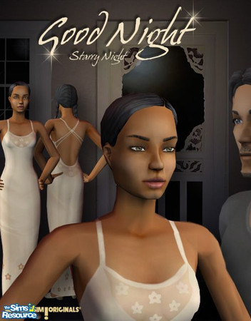 Sims 2 — Starry Night Satin Nightgown by BetterbeSim — Get ready for that romantic night! Luxurious Satin Nightgown with