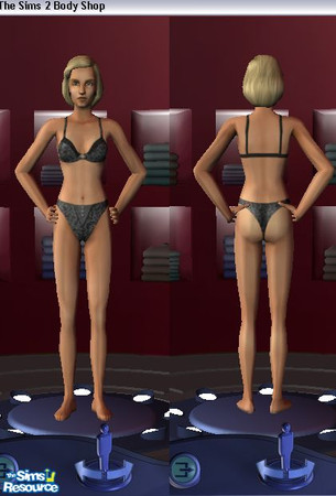 Sims 2 — Black Widow Underwear by alex_eadie — Lacy and black undies with rhinestone buttons at front. 