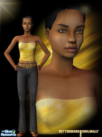 Sims 2 — Sunny Side Up Tupe top by BetterbeSim — Keep them up with this Sunny Tube Top. Stretched to the full Lycra with