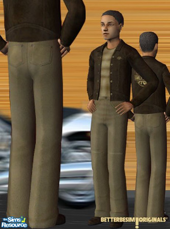 Sims 2 — Beige jeans for teenboys by BetterbeSim — Beige jeans for teen boys. Well, its a jeans, it's beige, it has lots