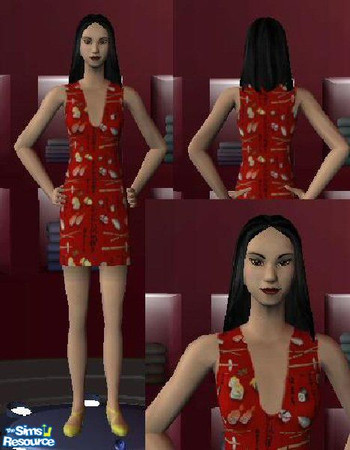 Sims 2 — Sushi Top by Carrigon — A Sushi patterned top for adult females for when you need that special oriental touch.