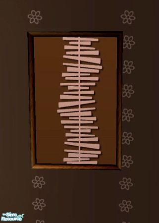 Sims 2 — Marcia\'s Pink Spike Art by jigsawtooth — Brown and Pink spike art with dark brown frame- a recolor of Lady on
